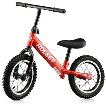 Беговел 12" ROCKET" колеса надувные, цвет красный R0043