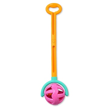 Каталка с ручкой "Шарик" (желто-фиолетовая) Н-762/2