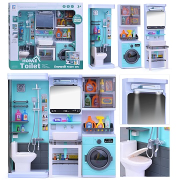 Набор мебели для кукол "Ванная комната-1" на бат., в коробке 818-360