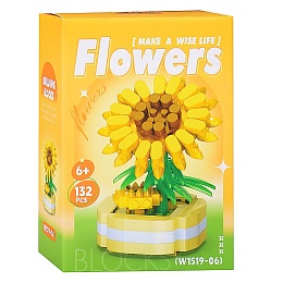 Конструктор цветок подсолнух 132дет W1519-06