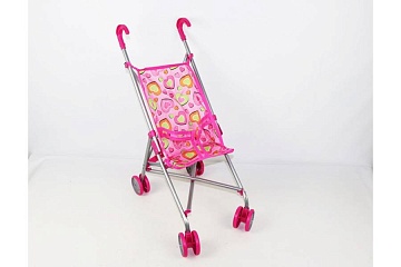 Коляска для кукол Melobo, металлическая, прогулочная, цвет малиновый 9302W