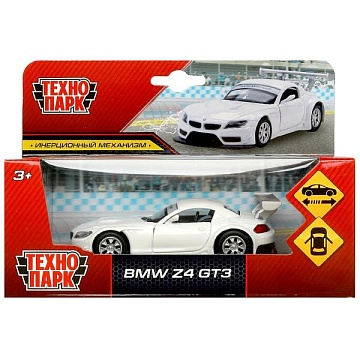 Машина металл BMW z-4 gt3, 11,3 см, двери, инерция, белый 350621