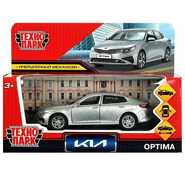 Машина металл KIA OPTIMA длина 12 см, двери, багаж, инерц, серебристый 405061