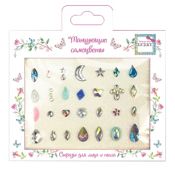 Lukky стразы-наклейки для лица и тела "Танцующие Самоцветы" Т18907