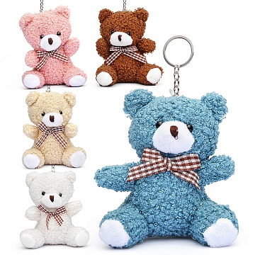 Брелок мягкий "Медведь с бантиком" 10 см. М1351