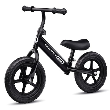 Беговел Rocket 12", колеса PVC, цвет чёрный R0044