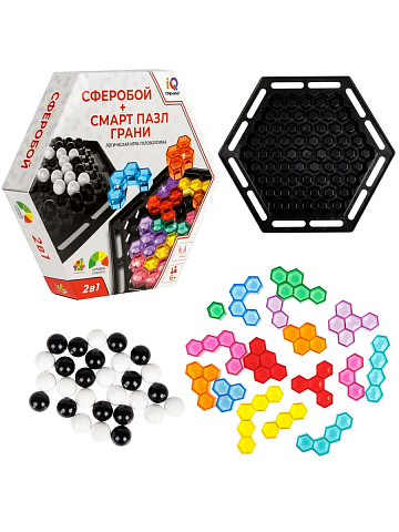 IQ ТРЕНИНГ Набор 2в1 настольных логических игр СФЕРОБОЙ стратегия + ГРАНИ Смарт пазл Т26450