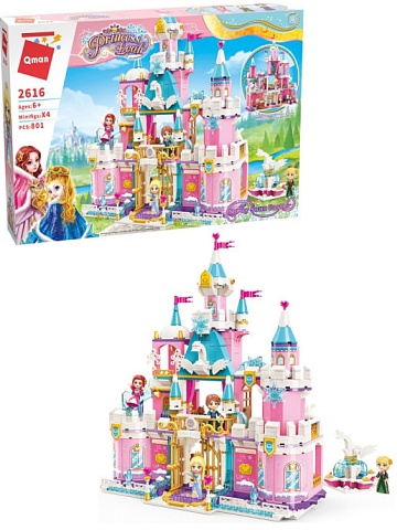 КОНСТРУКТОР 2616 Princess Leah Snowy Swan Castle 801дет