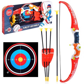 Набор Лучник (лук с мишенью и стрелами, на присосках) в коробке UT0009
