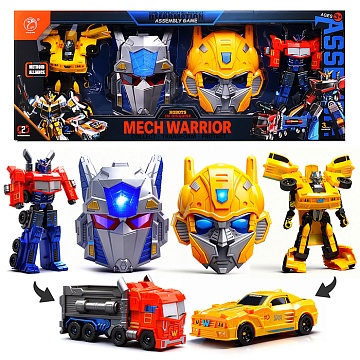 Робот трансформирующийся в машину, с масками и аксессуарами, в коробке 908-17B