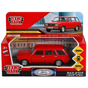Машина металл ВАЗ-2104 ЖИГУЛИ длина 12 см, двери, багаж, инерц,красный 299589