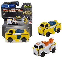 Transcar 2в1: Бетономешалка – Экскаватор, 8 см, блистер Т18278