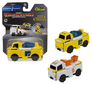 Transcar 2в1: Бетономешалка – Экскаватор, 8 см, блистер Т18278