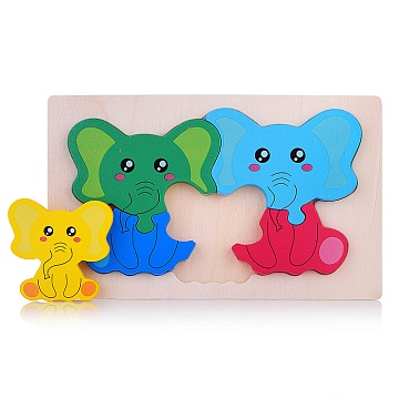 Пазл-вкладыш "Семья слоников" D2267