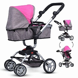 Коляская для кукол металлическая, для двойни, регулируемая посадка 9651H