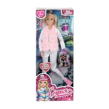 Кукла "София" в белом костюме и розовой жилетке 395142