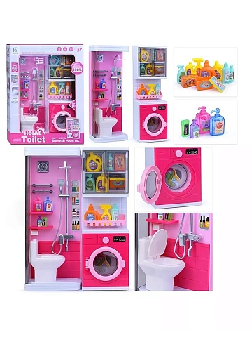 Набор мебели для кукол "Туалетная комната-1" с аксессуарами, на ба., в коробке 818-325