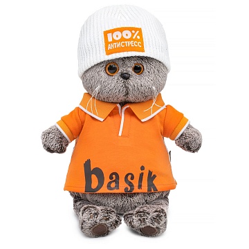 Басик в поло и шапке "100% антистресс" Ks22-286 