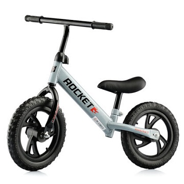 Беговел Rocket 12", колеса PVC, цвет серый R0044