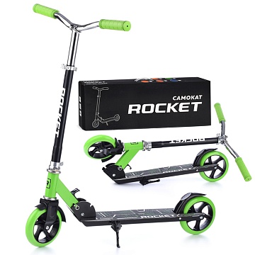 Самокат 2-х колесный ROCKET,колеса PU/ 145 мм,ABEC 7, зеленый R0092.GN