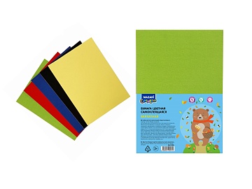 Набор цветной бумаги 5 цв., 5 л, самоклеящаяся, бархатная M-1329
