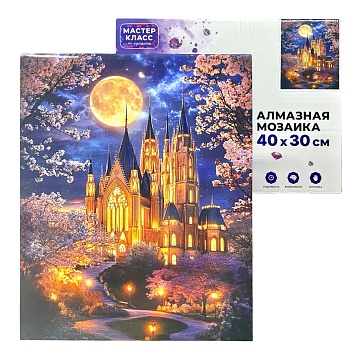 Алмазная мозаика "Ночной замок" 40*30см. MKA4030-159