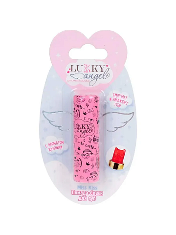 Lukky Angel Miss Kiss сияющая помада-блеск для губ, 3,4 гр, цвет красный, блистер Т25829