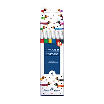 Фломастеры "Happycolor" 6 цветов 32-0024