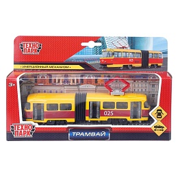 Модель металл ТРАМВАЙ с гармошкой, 19 см, двери, инерц 409641
