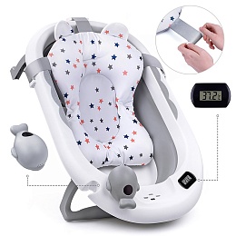 Набор для купания (ванночка цвет: белый/серый, матрасик, ковш) UT0144