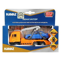 Машина металл KAMAZ ЭВАКУАТОР, 12 см,дв.,подв.дет.,инер.+машина 7,5 см 392198