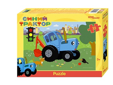 Пазлы 35 "Синий трактор" 91484