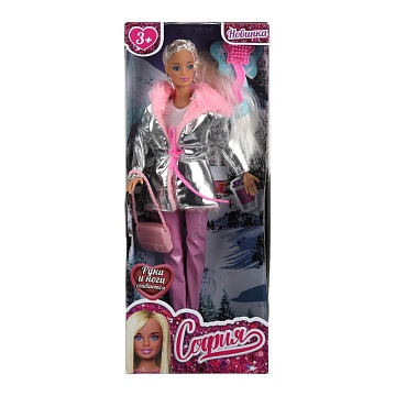 Кукла "София" в стильной серебристой парке 394526