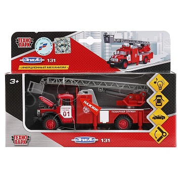 Машина металл свет-звук зил 131 АВАРИЙНАЯ, 14 см, двери, капот 173833