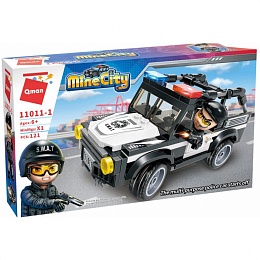 Конструктор 11011-1 121дет  MineCity The multi-purpose police car starts off