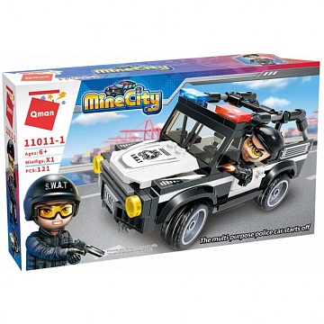Конструктор 11011-1 121дет  MineCity The multi-purpose police car starts off