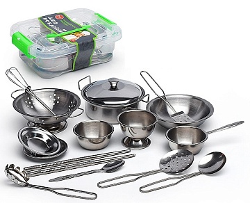 Набор детской посуды "Шеф поварёнок" нержавеющая сталь, в контейнере UT0118
