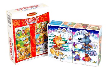 Кубики с картинками "Родные сказки" (без обклейки) 12шт. 00668