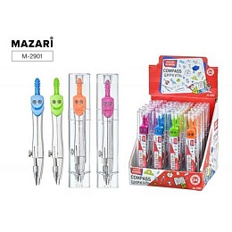 Циркуль металлический, 4 цвета в ассортименте, ПВХ-упаковка M-2901