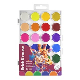 Краски акварельные ErichKrause Safari с УФ защитой яркости 24 цвета 61379