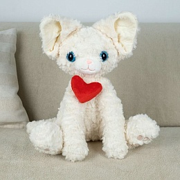 Мягкая игрушка Кот Корниш-рекс с сердечком 27см HY8002829506W