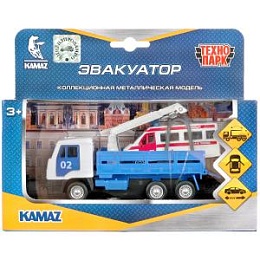 Машина металл KAMAZ ЭВАКУАТОР, 12 см, дв., подв.дет., инерц.+скорая 7,5 см  312441