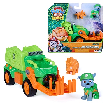 Щенячий патруль. Игровой набор Дино Машинка с фигуркой Рокки, 20см. Paw Patrol 73308