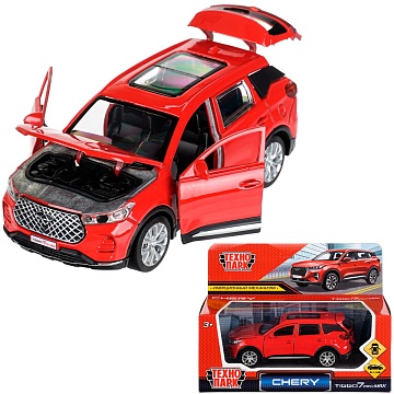 Машина металл chery tiggo 7 pro max 12см, двери, кап, баг, инер,красный 415042