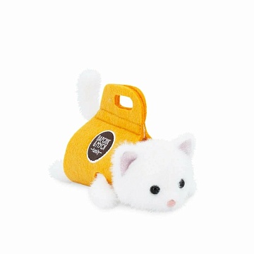 Мягкая игрушка "Кот Барсик" в сумке, белый K404/13