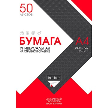 Блокнот для Записей, Творчества и Оргтехники 50л А4ф 80г/кв.м без линовки Геометрия 091187