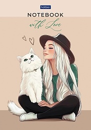 Блокнот 40л А5ф 80г/кв.м клетка отрывная склейка   -With love- 093198