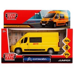 Машина металл CITROEN JUMPER ДЕТИ 14 см, двери, багаж, инерц, желтый 329854