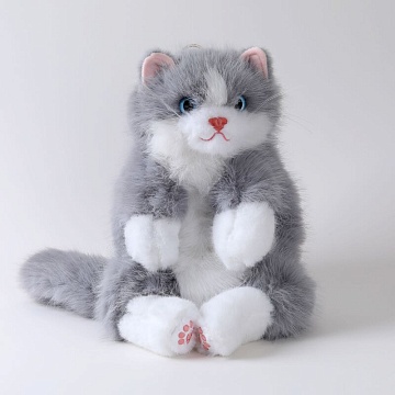 Мягкая игрушка Кошка рюкзак Серая 45см JX904032624GR