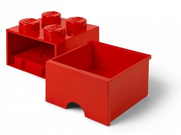 Пластиковый кубик LEGO для хранения 4, с ящиками, красный 4005--